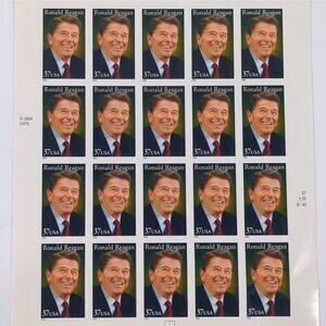 2004 Ronald Reagan 37¢ Stamp Sheet - 20 Stamps - MNH - NEW & Factory Sealed